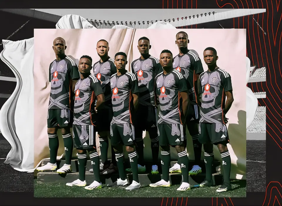 Close up image of Orlando Pirates' kit